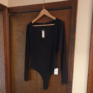 Boohoo Black Scoop Neck Bodysuit